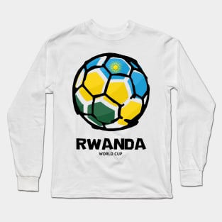 Rwanda Football Country Flag Long Sleeve T-Shirt